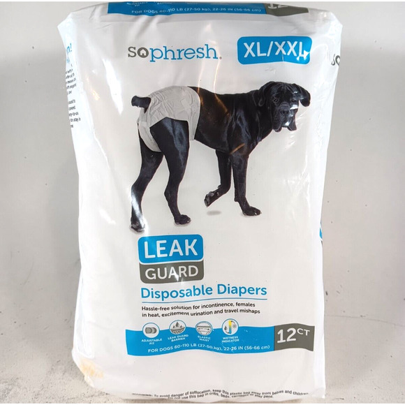 So Phresh X-Large/XX-Large Dry Comfort Disposable Pet Diapers Count of 12 - Picture 1 of 4